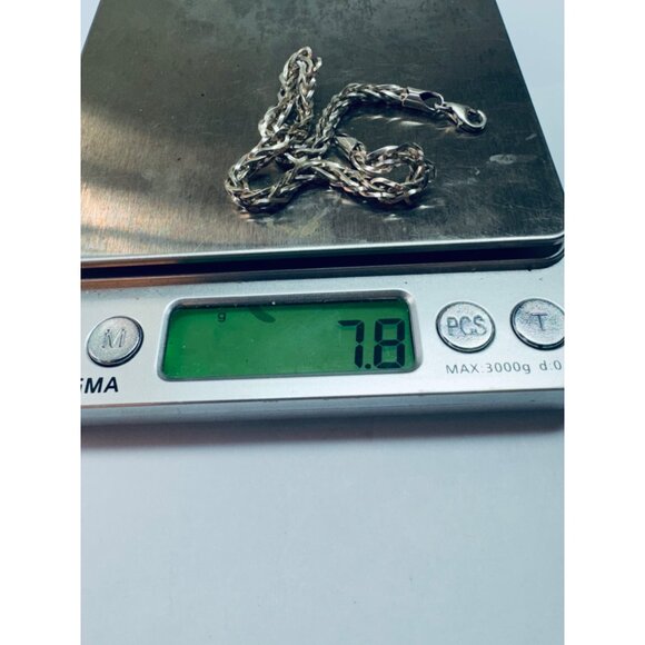 Estate Sterling Silver 925 Braided Chain Bracelet 8" Unisex Italy, Lobster Claw - Picture 10 of 10